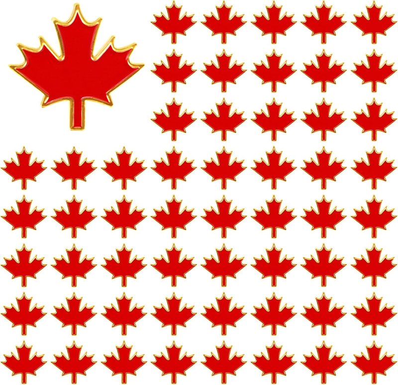 Dhjkko 50/100PCS Canada Souvenirs Flag Pins, Canadian Souvenirs Maple Leaf Lapel Pins Brooch Badges Canada Gifts for Men Women Decor