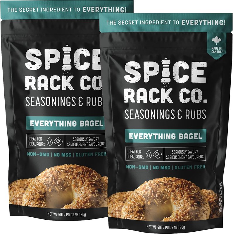 Everything Bagel Seasoning Spice Blend - Spice Rack Co Everything Bagel Seasoning Blend, No MSG, Non-GMO, Gluten-Free, Avocado Toast and Egg Spice Mix (2 Pack)
