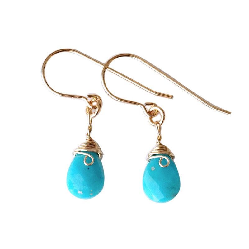 Designs by Nature Gems Turquoise Drop Earrings in 14k Gold Filled for Women, Made in Canada