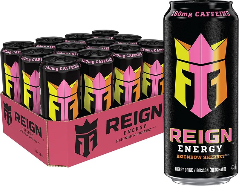 Reign Energy, Reignbow Sherbet, 473mL Cans, Pack of 12