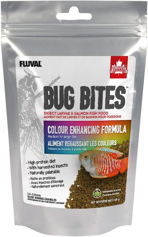 Nutrafin Bug Bites Colour Enhancing Formula – Medium to Large Fish – 1.4-2.0 mm granules - 125g
