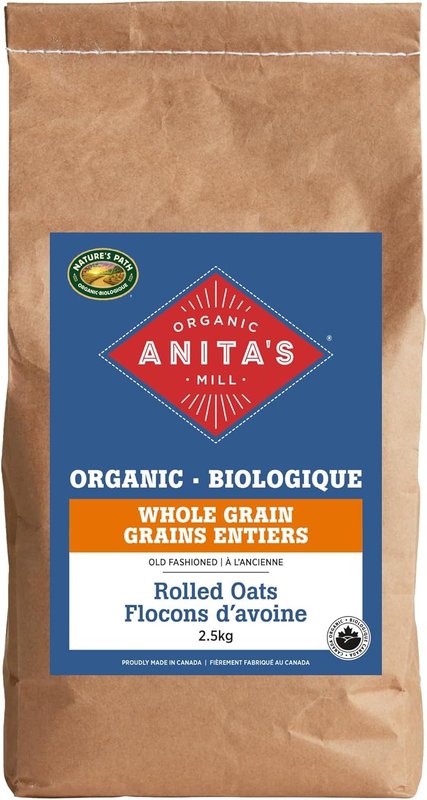 Anita’s Organic Mill -Organic Rolled Oats, Bulk Size 2.5kg, Made in Canada 2.5 kg (Pack of 1)