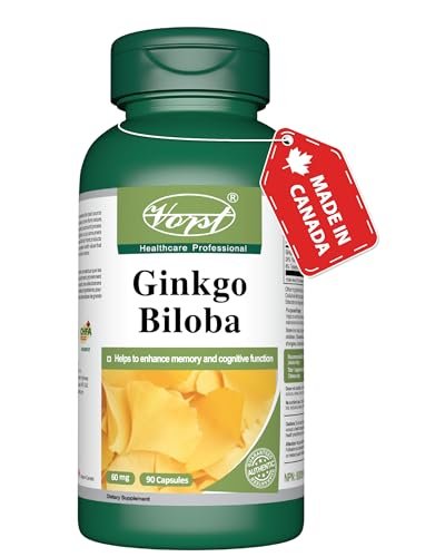 VORST Ginkgo Biloba 60mg with 50:1 Extract Ratio (3000mg Raw Extract Equivalent) 90 Capsules | Supplement for Cognitive Function, Eye Health, Memory Retention, & Brain Concentration Boost | Powder Pills | 1 Bottle