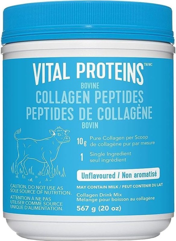 Vital Proteins Bovine Collagen Peptides Powder, Helps Form Collagen And Reduce Joint Pain Associated With Osteoarthritis, Source Of Amino Acids, No Added Sugar, No Artificial Colours Or Flavours, 567 g
