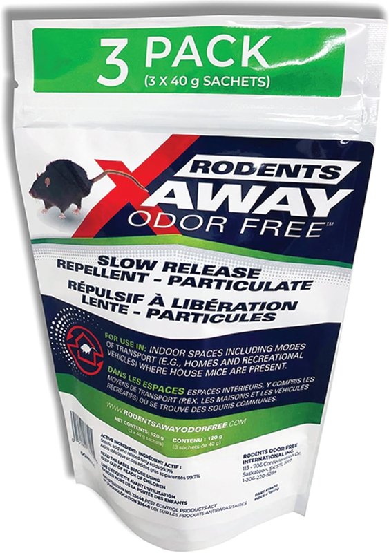 Rodents Away Odor Free, 3-Pack, Slow Release Mouse Repellent