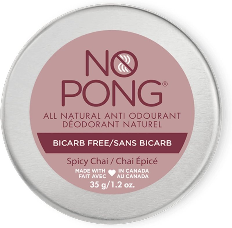 No Pong Spicy Chai Bicarb Free All-Natural Creme Anti-Odourant, Made in Canada, Aluminum-Free, Plastic-Free, For Men and Women