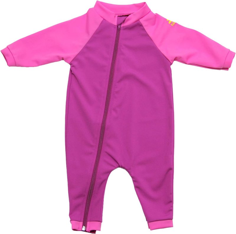 Nozone Tahiti Full Zip Sun Protective Baby Swimsuit, UPF 50+, in Your Choice of Colours 18-24 Months Fuchsia/Bahama