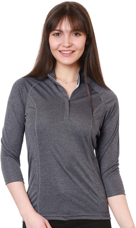 Nozone 3/4 Sleeved Tuscany Equestrian Shirt, Quarter Zip Polo for Women, UPF 50+ X-Large Charmix