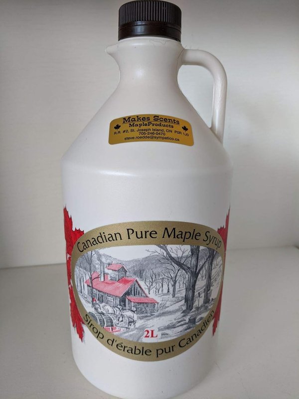 Pure Wood Fired Canadian Maple Syrup Amber 2L Bottle