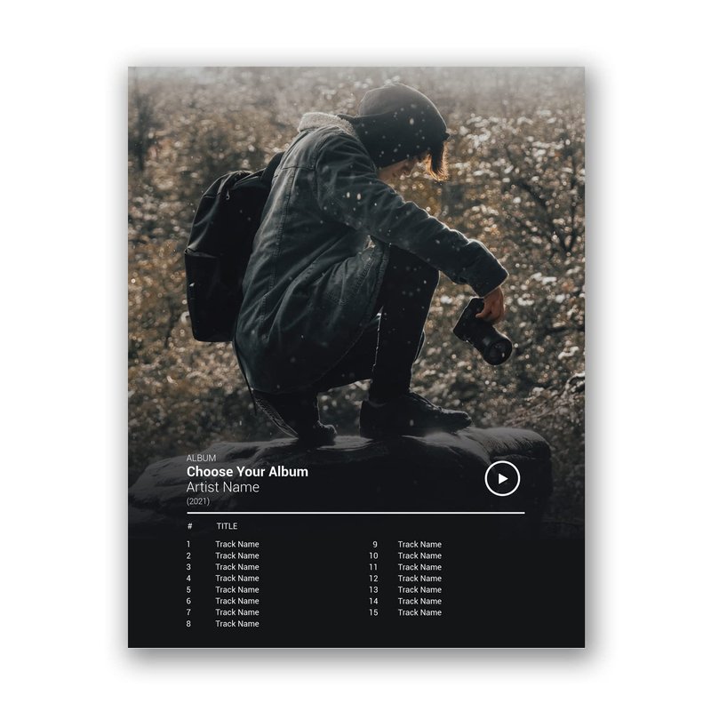 [SF Customizables] Custom Request Your Own Album Song List Cover Music Player Print Wall Art