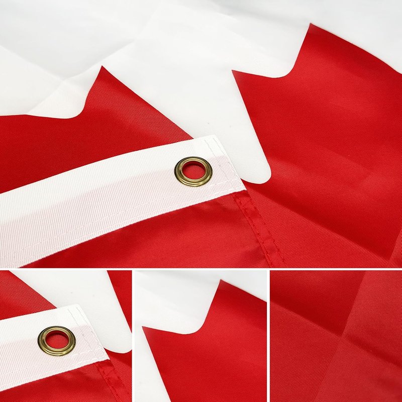 4 Pack 3x5 FT Canadian Flag, Large Canada Flags Outdoor Indoor, Printed Maple Leaf Polyester and Brass Grommets, Canadian National Flag for Home Garden Yard