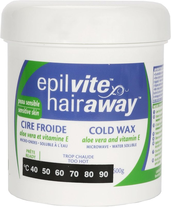 Epil-Vite/Hair Away - Cold Wax for Sensitive Skin, with Vitamin E & Aloe, 600g (16OZ)