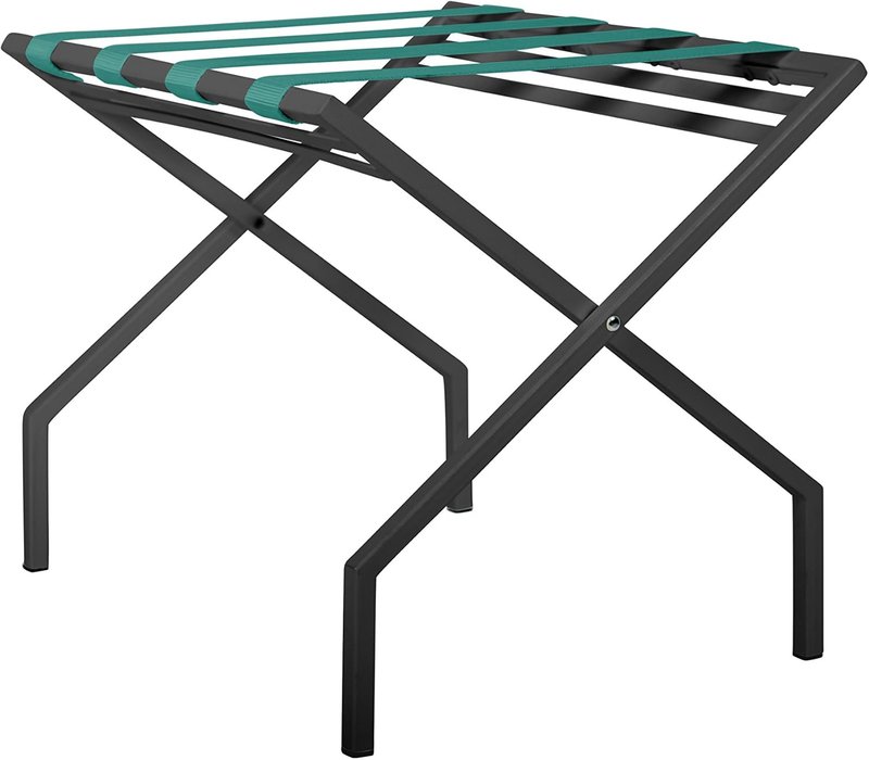 Innit Designs 11.01.09n Suba Nylon Strapped Luggage Stand, Turquoise On Black (Nylon)