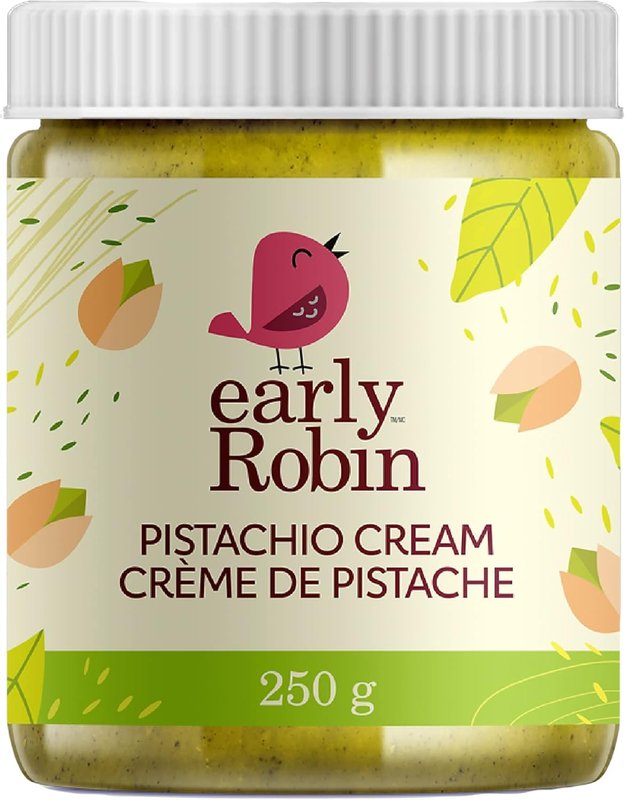 Made in CANADA Pistachio Cream with White Chocolate, Dessert Spread, Nut Butter by Early Robin 250g