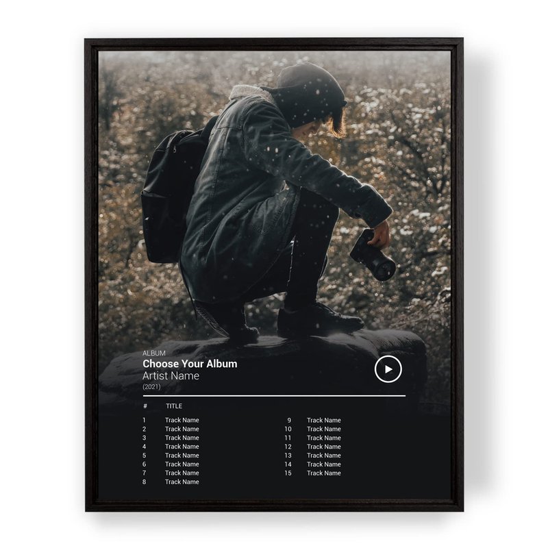 [SF Customizables] Custom Request Your Own Album Song List Cover Music Player Print Wall Art [Framed Poster]
