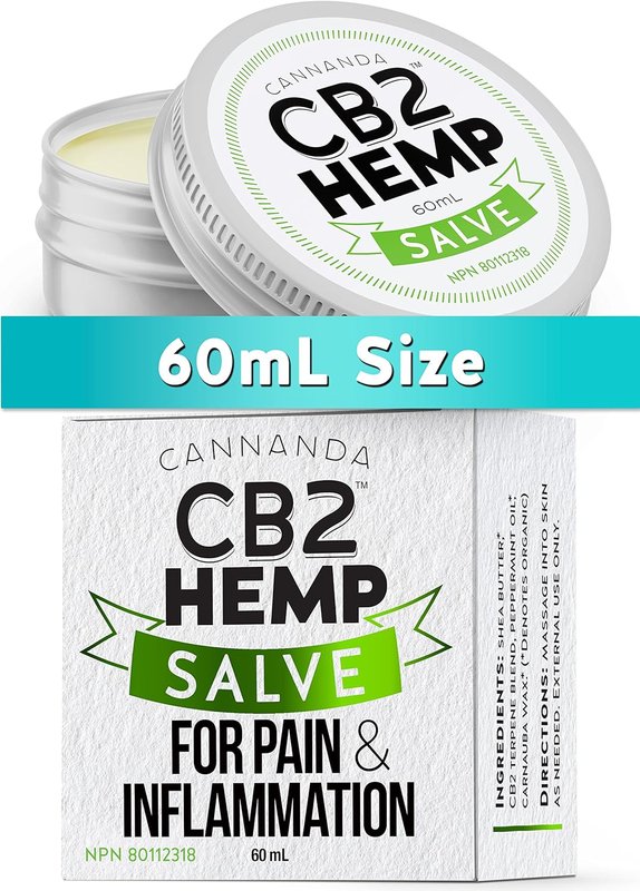 CB2 HEMP CREAM: EXTRA STRENGTH PAIN RELIEF CREAM for Muscle Pain, Joint Pain, Inflammation, Arthritis, Nerve Pain. Soothing Pain Relief for Back Pain, Knee Pain, Sore Muscles, Stiff Joints, Sports Injuries, Fibromyalgia, and Tendonitis. All Natural / Organic Ingredients. Made in Canada. LARGE TIN (60mL Size)