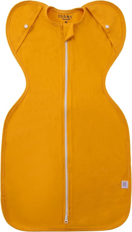 Hibby Swaddle – Arms-Up Baby Transitional Swaddle | Arms in/Out | Canadian Brand M (3-6m) Yellow