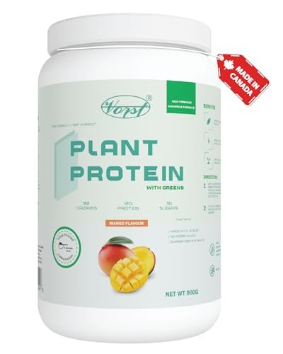 VORST Plant Protein with Greens 900g 45 Servings | Plant Based Athletic Vegan Protein Powder | Mango Flavored Pre & Post Workout | 1 Jar