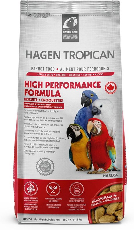 Tropican High Performance Biscuit Formula for Parrots - 680 g (1.5 lb)