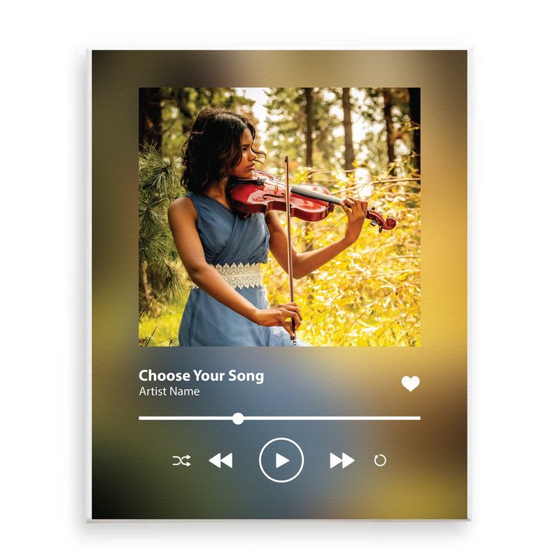 [SF Customizables] Personalized Blurred Background Spotify Poster Music Player Print Wall Art [Canvas Print]