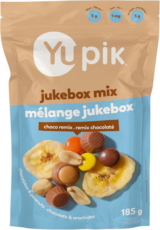Yupik Jukebox Mix, 185 g, Kosher, Chocolatey Sweet Snacks, Elvis Sandwich Inspired Flavors, Retro Snack, Blend of Crunchy Bananas, Peanut Butter Cups & Candies, Chocolate Truffles, Party Snack
