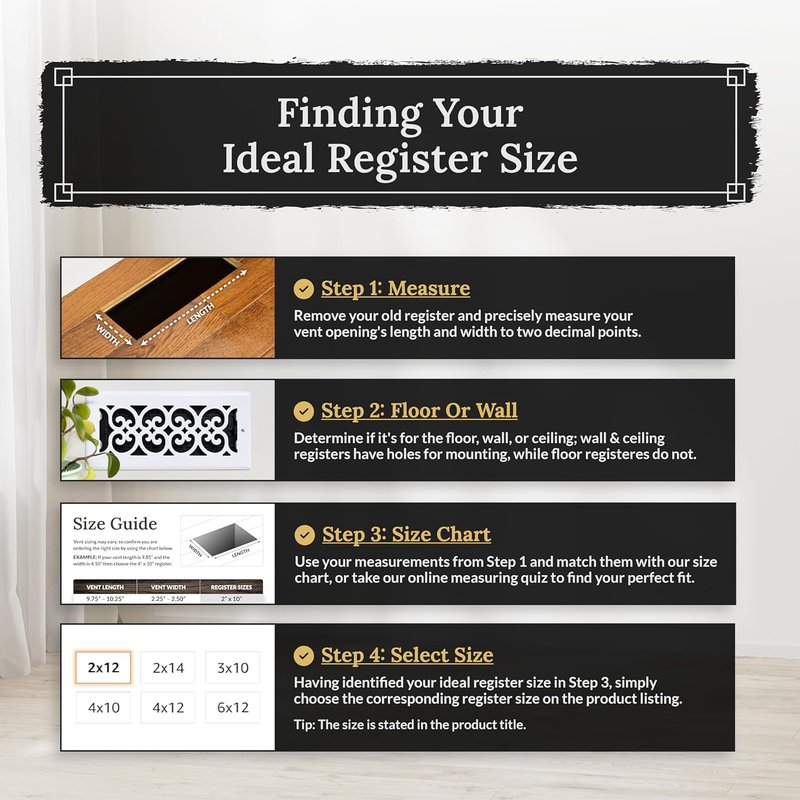 Decor Grates PL410-BLK 4-Inch by 10-Inch Plastic Floor Register, Black