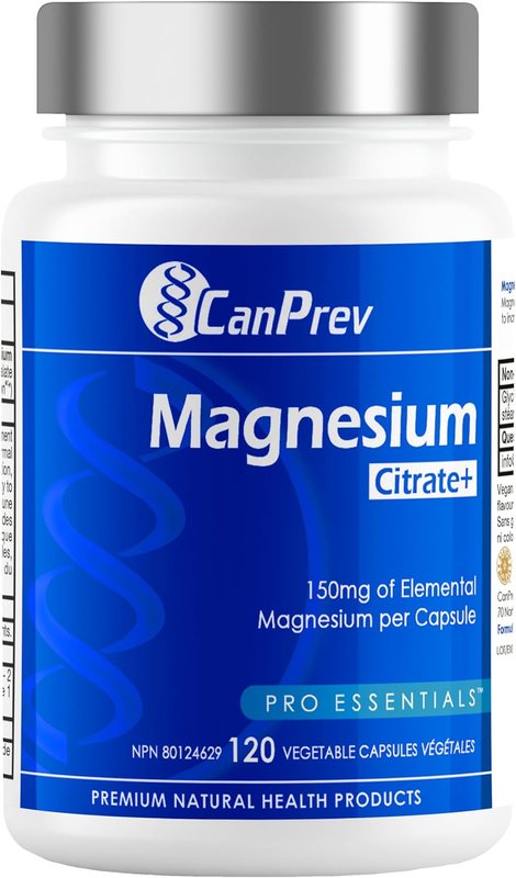 CanPrev Magnesium Citrate+, 120 Capsules 120-Day Supply - High Absorption Magnesium Supplement, Supports Physical Function, Pure & Organic Magnesium Citrate Formula - Vegan, Non-GMO and Gluten-Free