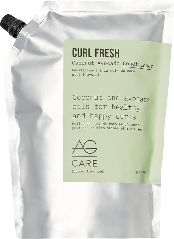 AG Care Curl Fresh Avocado Coconut Conditioner with Creamy Mango Butter - Hydrating Curly Hair Conditioner for Soft, Silky Curls, 33.8 Fl Oz