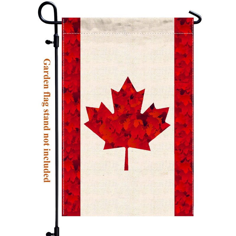 Canada Garden Flag,12x18 in New Canadian Maple Outdoor Banner for Patio Yard With Double Side