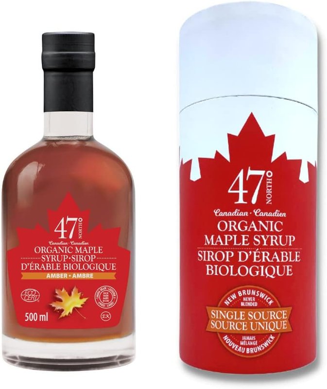 47 North Pure Real Organic Maple Syrup | 500ml Gift Box | Premium Grade A Amber Rich Taste and Velvety Smooth Texture | Perfect Canadian Gift for Holidays, Christmas, Birthdays