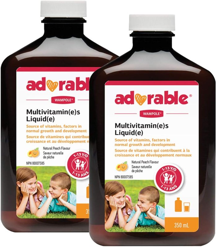 Wampole Adorable Kids Multivitamins Liquid – Fast Liquid Absorption – 350 ml (Pack of 2) 700 ml (Pack of 1)