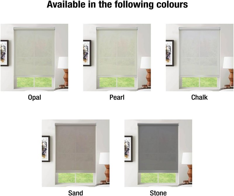 Select Blinds Canada | Custom Cordless Light Filtering Roller Blinds | Soft Glow Shades, Any Size 26-92β W x 12-98β H, Made to Order, 7 Colours, Inside/Outside Mount β Made for Canadian Homes (Pearl)