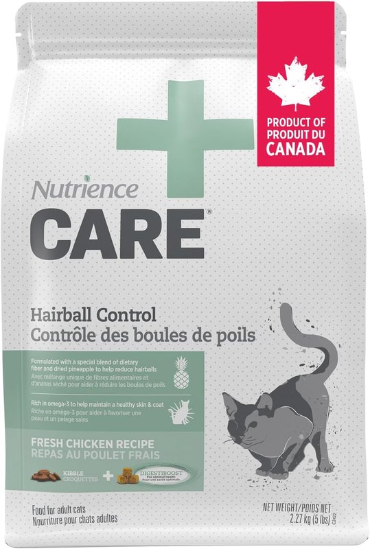 Nutrience Care Hairball Control Cat Food, Canadian Chicken, 2.27 kg (5 lb)