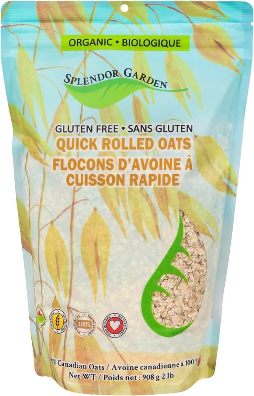Splendor Garden Organic Gluten Free Quick Rolled Oats - 908 g, Light Brown