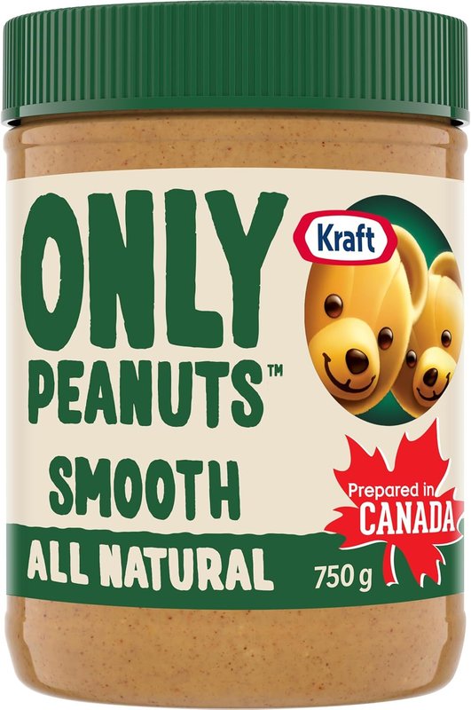 Kraft Only Peanuts All Natural Smooth Peanut Butter, 750 g Jar 750 g (Pack of 1) Smooth Nut Butter