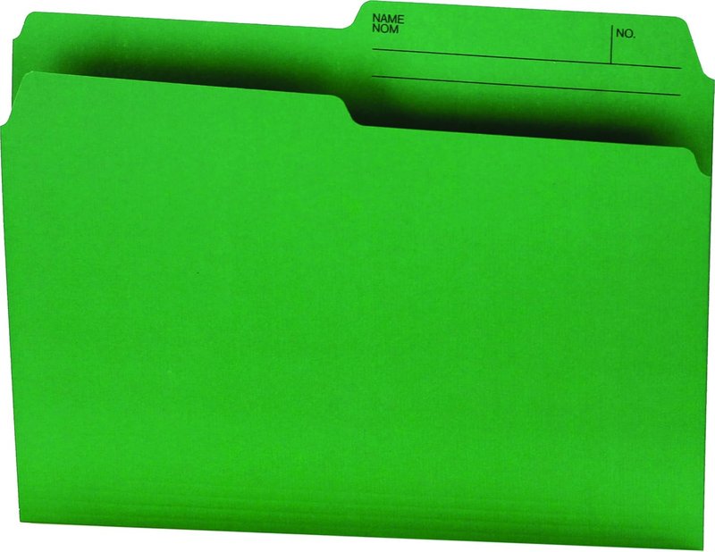 Hilroy 55163 Letter Size File Folders, 9x11-3/4-Inch, 100 per Box, Green Letter Folder Green