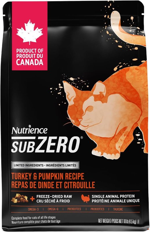 Nutrience Subzero Limited Ingredient Cat Food - Turkey & Pumpkin Recipe - 4.5 kg (10 lb) Turkey & Pumpkin 4.5 kg (Pack of 1)