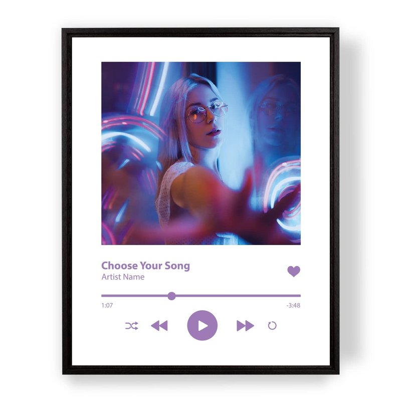 [SF Customizables] Personalized Streaming Soundtrack Music Player Print Wall Art [Framed Poster]