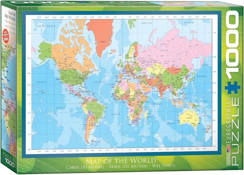 Eurographics 6000-1271 Modern Map of The World-1000 Piece Puzzle