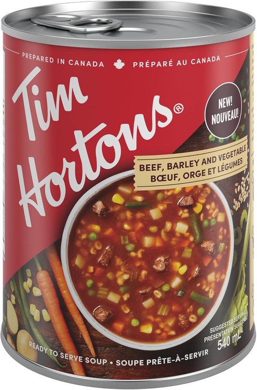 Tim Hortons Beef, Barley & Vegetable Soup, Ready to Serve, 540mL Can