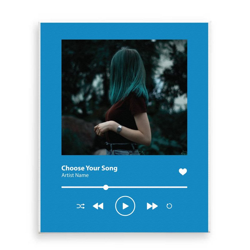 [SF Customizables] Personalized Picture Solid Background Album Cover Music Player Print Wall Art [Canvas Print]