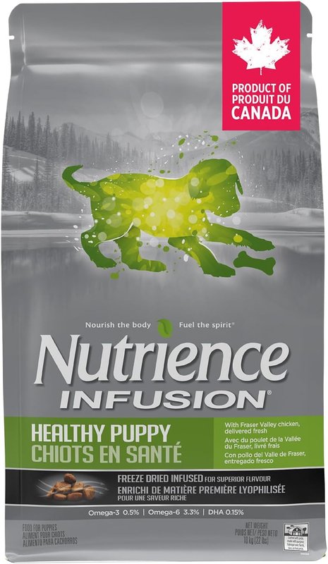 Nutrience Infusion Healthy Puppy Dog Food, 10 kg (22 lb), Freeze-Dried Canadian Chicken Liver, Dry Dog Food, Nourriture Pour Chien, Manger Pour Chien