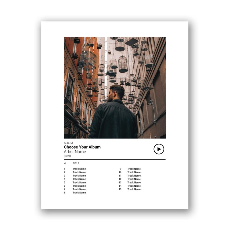[SF Customizables] Personalized Spotify Album Poster Cover Song List Music Player Print Wall Art