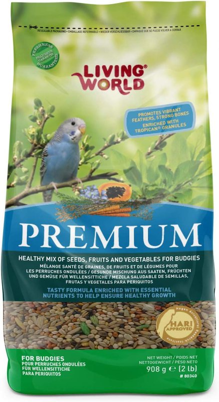 Living World Premium Parakeet/Budgie Mix, 2-Pounds Pet Food