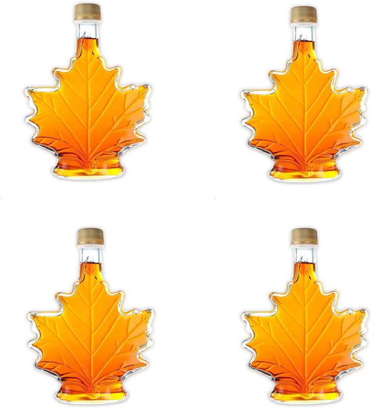 Pure, Organic Canadian Maple Syrup (4 X 100ml Bottles.) All-Natural, Grade-A Light Amber | Delicious Sweetness | No Preservatives, Gluten Free, Vegan Friendly