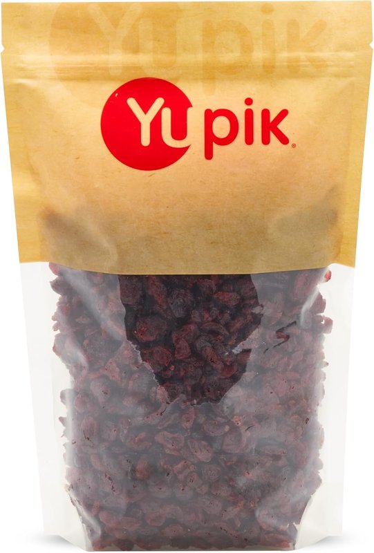 Yupik Dried Cranberries, 1 kg, Gluten-Free, Kosher, Dried Fruits, Whole Cranberries, Lightly Sweetened, Healthy Snacks Dried Cranberries 1 kg (Pack of 1)