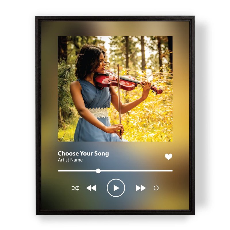 [SF Customizables] Personalized Blurred Background Spotify Poster Music Player Print Wall Art [Framed Poster]