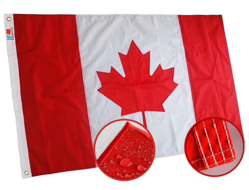 Premium Canada Flag 3X5 Ft Outdoor Indoor,| Embroidered Maple Leaf Longest Lasting Oxford Nylon- Canadian Flags, Superior Triple Stitching| Brass Grommets for Easy Display Ca canadian Flags 36-Inch x 72-Inch (3x6 Ft)