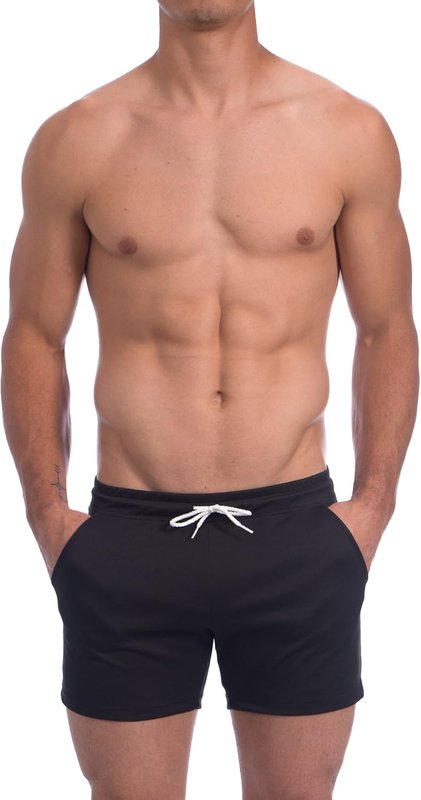 Gary Majdell Sport Men's Solid Bodybuilding Gym Running Workout Shorts Large Black