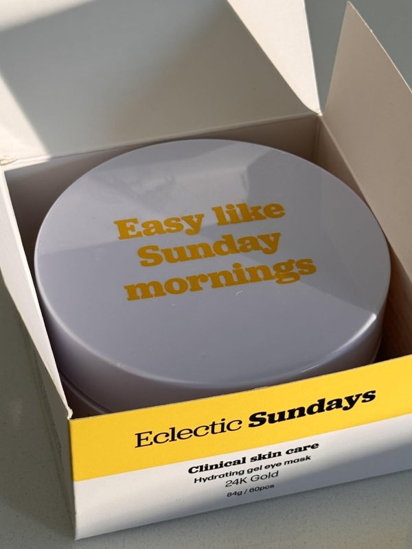 Eclectic Sundays Canadian Skincare Brand -Under Eye Patches Premium Quality Ingridients Aloe Vera, Hyaluronic Acid, Snail Collagen - Organic Under Eye Mask, Sustainable, Water Soluable, Golden Gel Eye Masks for Puffy Eyes, Eye Bags, Dark Circles- 60 Patches. Made for Canada, with Love